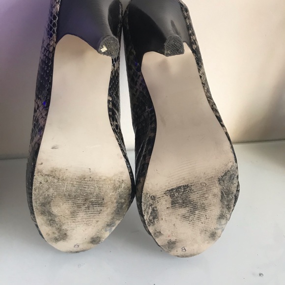 Madden Girl Snakeskin Peep Toe Pumps - Picture 3 of 6